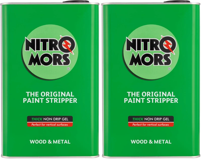 Nitromors Original Paint Stripper, Varnish & Lacquer Remover, for Wood, Metal & Concrete, 4 L (Pack of 2)