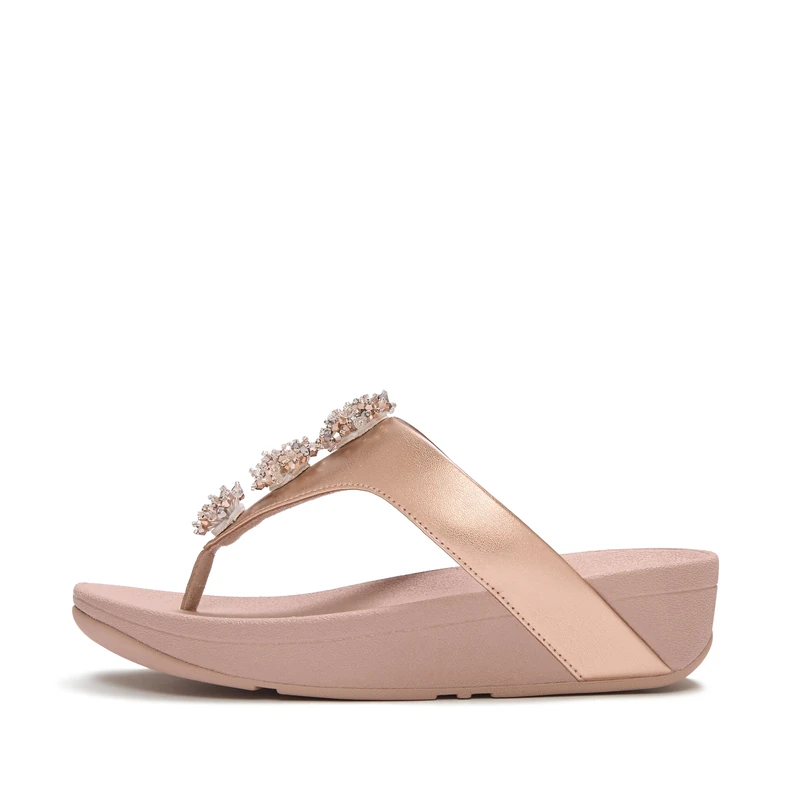 Fitflop FLOWRISE METALLIC ADORNMENT TOE-POST SANDALS