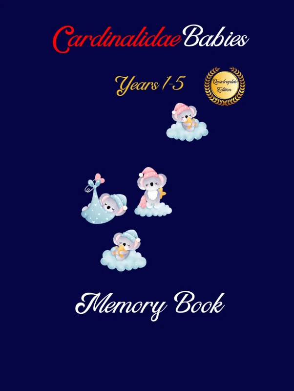 Cardinalidae Babies 1-5 Years Memory Book Quadruplets Edition