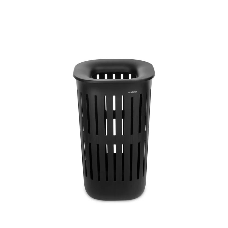 Brabantia Collect-It Laundry Basket 55L (Black), Set of 2, Laundry Hamper for Kitchens and Utility Rooms, Storage Basket for Clothing, Towels and Bedding