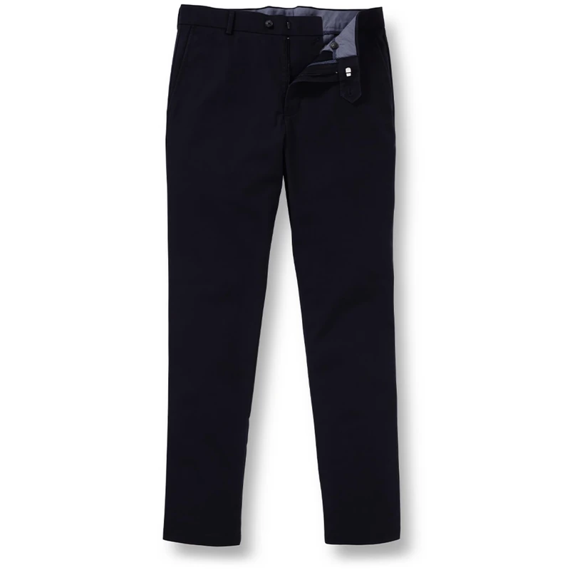 Charles Tyrwhitt Men's Chino Trousers - Ultimate Non-Iron Stretch Chinos for Men - Slim Fit - Smart Casual Cotton Chinos for Work, Travel & Everyday Wear French Navy
