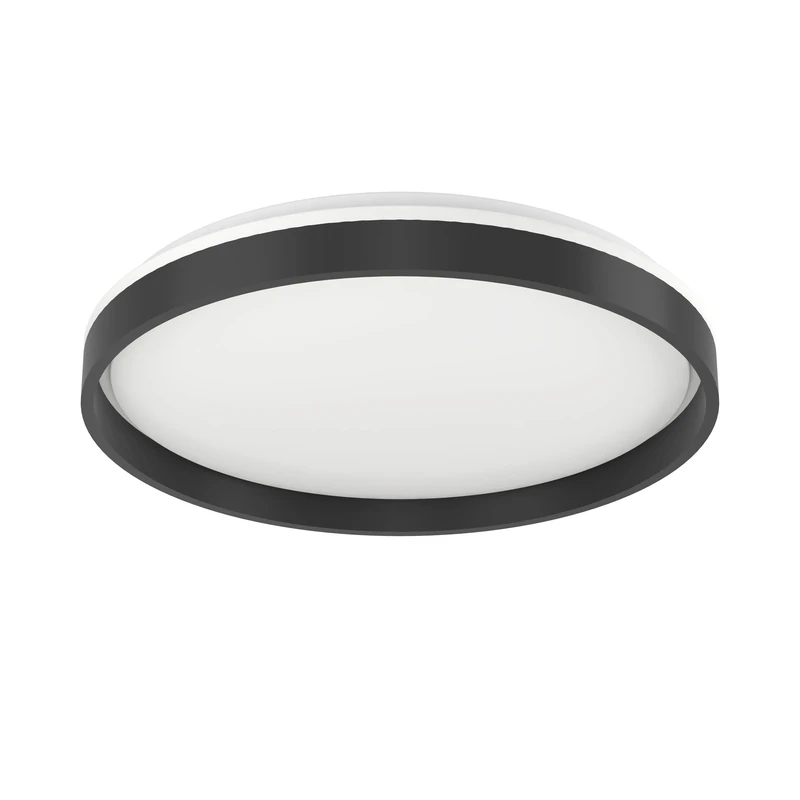 Eglo Connect.z Smart Home LED Ceiling Light Fixture Moschettino-Z, ZigBee + Matter, app and Voice Control Alexa, Warm to Cool White, RGB, dimmable lamp, Black-White, Ø 49.1 cm