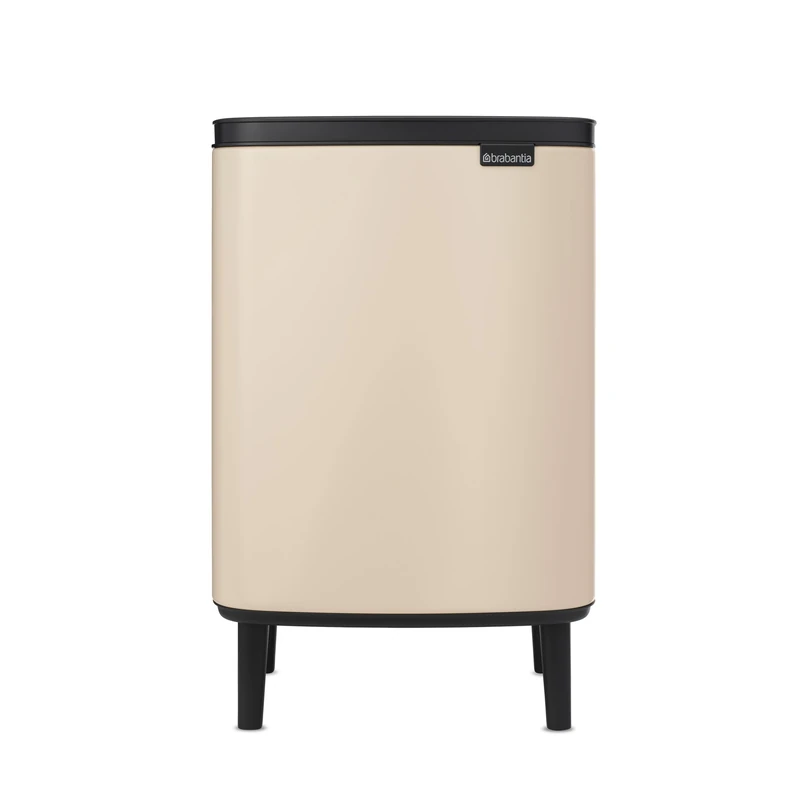 Brabantia Bo Waste Bin Hi 12L with Soft Close Lid, Removable Inner Bucket, and Transport Grip – Ideal Bathroom Bin, Bedroom, and Home Office – Soft Beige