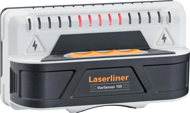Laserliner locator, StarSensor Plus, wall scanner for wood and live cables in drywall construction, cable locator with permanent voltage warning, including batteries and case