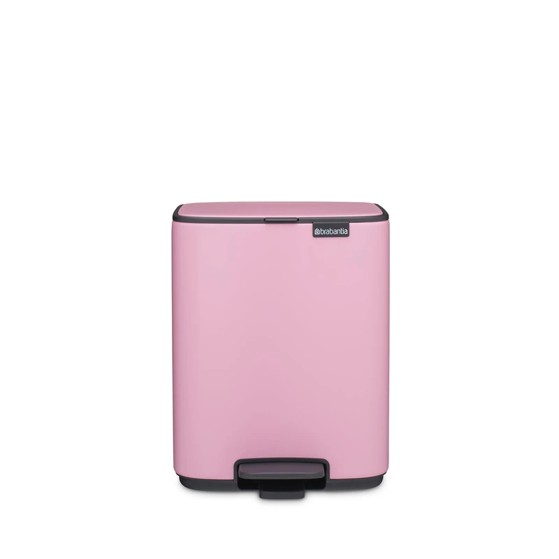 Brabantia Bo Pedal Bin 7L (Lilac Pink), Soft Closing Waste Bin with Light Pedal Operation, Easy to Clean Removable Plastic Inner Bucket with Free PerfectFit Rubbish Bags Included