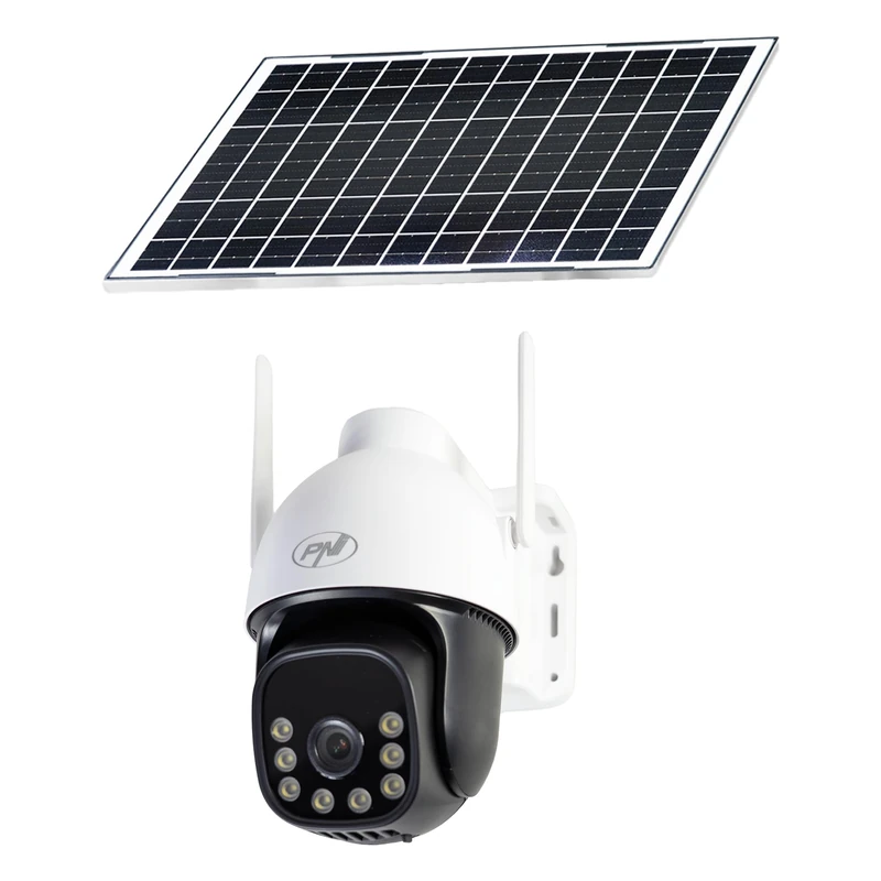 PNI IP74 Live AOV Black Light 4MP GSM 4G video surveillance camera with solar panel and 16000 mAh Always On Video battery