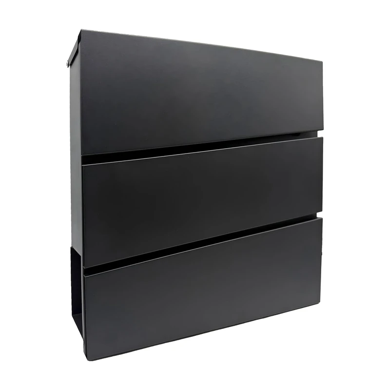 Relaxdays letterbox with newspaper holder, HWD: 37.5 x 35.5 x 10.5 cm, DIN C4, weather-resistant, 4 keys, black