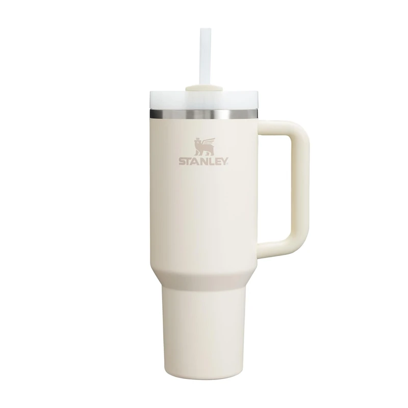 STANLEY 1913 Quencher H2.0 Flowstate Tumbler 1.2L - Cold for 11 Hours - Iced for 48 Hours - Metal Water Bottle with Straw, Handle and Lid - Dishwasher Safe - Travel Mug for Cold Drinks - Cream 2.0