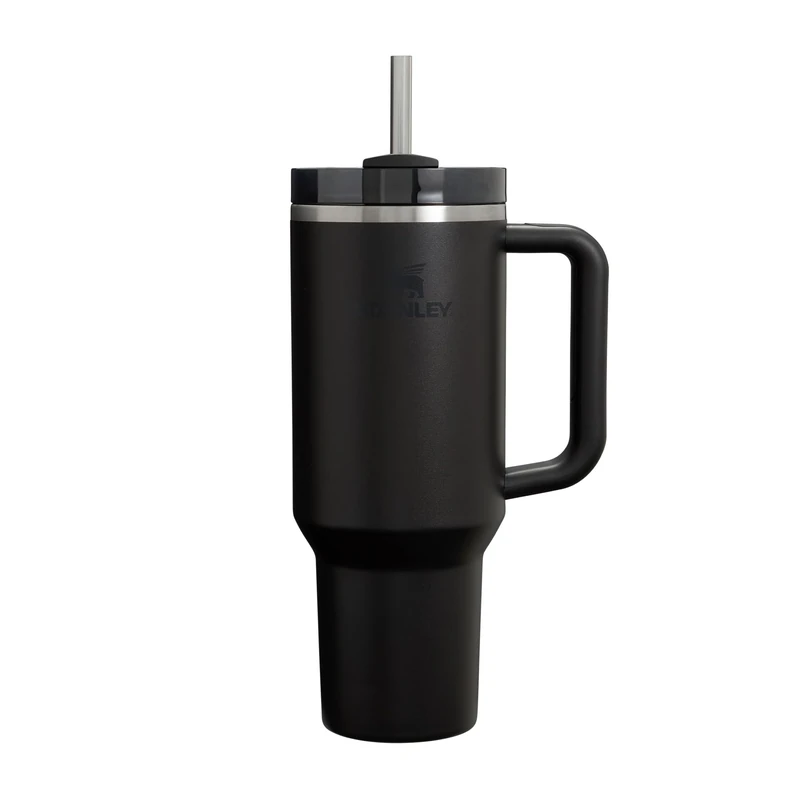 STANLEY 1913 Quencher H2.0 Flowstate Tumbler 1.2L - Cold for 11 Hours - Iced for 48 Hours - Metal Water Bottle with Straw, Handle and Lid - Dishwasher Safe - Travel Mug for Cold Drinks - Black 2.0