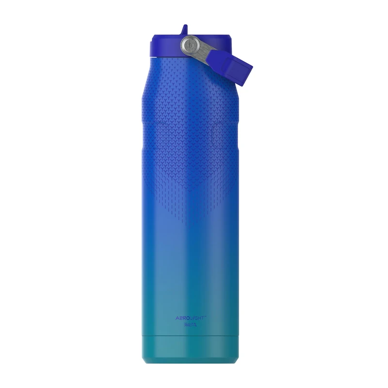 Stanley 1913 Flip Straw Sports Water Bottle with Straw 1.06L - 15 Hours Cold - 4 Days Iced - Stainless Steel - BPA Free - Leak Resistant - Fits in Cup Holder - Dishwasher Safe - Pacific Hypergrip