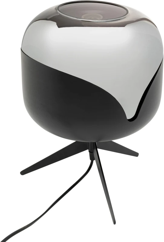 Kare Design Table Lamp Smoke Goblet Ball, Black, Height 35cm, Metal and Glass, Modern Home Decor, Decorative Lighting for Living Room, Bulb Not Included