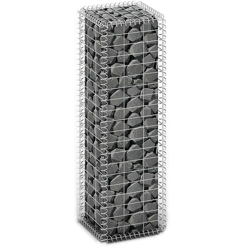 BAKAJI Galvanized Steel Gabion Netting for Pebbles, Garden Garden Fence, Gabions Basket Metallic Weatherproof and Durable, Support Walls Fences (100 x 30 x 30 cm)