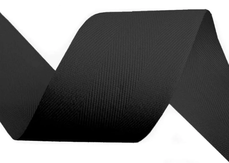 cyclingcolors Cotton Twill Tape 50mm Wide x 50m Long Black - Image 1