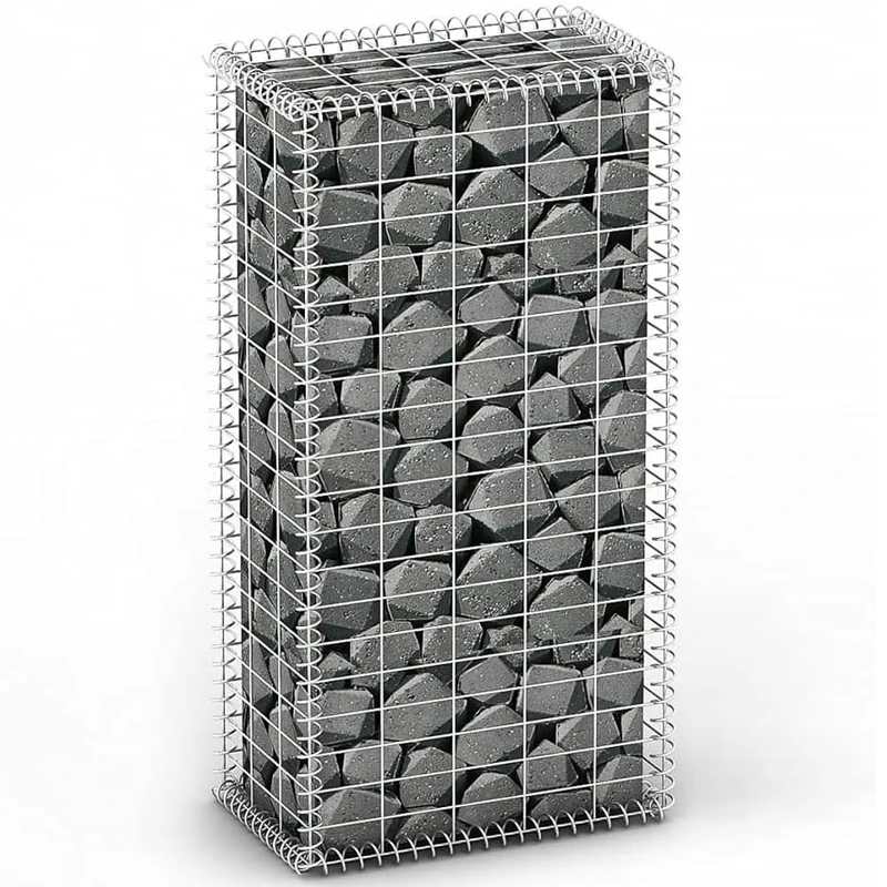 BAKAJI Galvanized Steel Gabion Basket - 100 x 50 x 30 cm