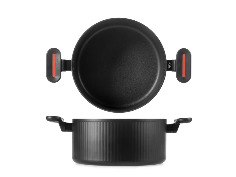 H&H Voyage 24 cm Non-Stick Saucepan - Pfluon Coating, Elegant Design, Suitable for Induction, by Bruno Barbieri