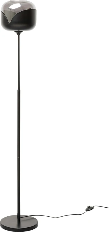 Kare Design Floor Lamp Smoke Goblet Ball, Black, Height 160cm, Metal and Glass, Standing Lamp, Floor Light, Home Decor, Decorative Lighting for Living Room, Bulb Not Included