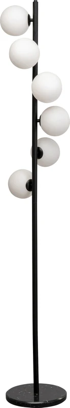 Kare Design Floor Lamp Scala Balls Milky, Black, Height 160cm, Metal and Glass, Standing Lamp, Modern Floor Light, Home Decor, Decorative Lighting for Living Room, Bulb Not Included