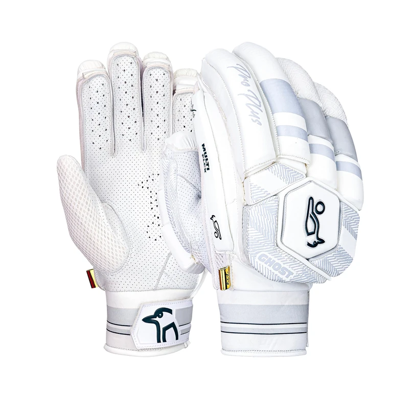 Kookaburra Ghost Pro Plus Batting Gloves (Small Adult Left Hand), White & Grey