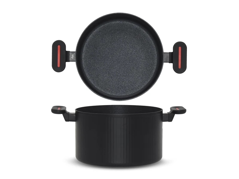 H&H Bruno Barbieri Non-Stick Voyage 22cm Saucepan - Pfluon Coating, Elegant Design, Suitable for Induction