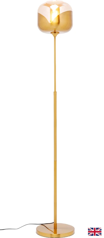 Kare Design Floor Lamp Golden Goblet Ball, Gold, Height 160cm, Metal and Glass, Standing Lamp, Floor Light, Home Decor, Decorative Lighting for Living Room, Bulb Not Included