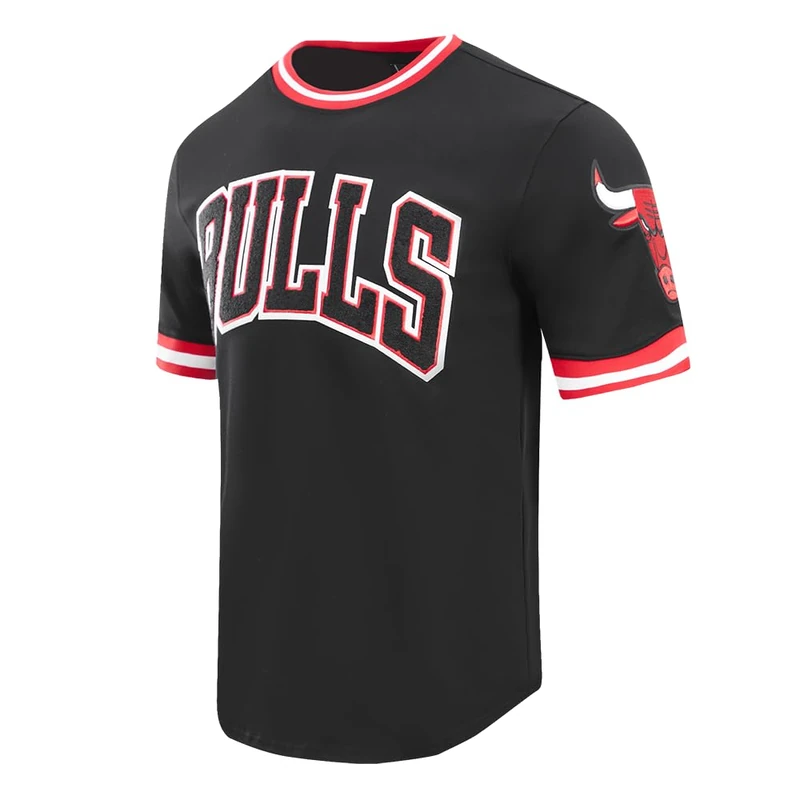 Pro Standard Mens NBA Chicago Bulls Wingspan Short Sleeve Tee Black XL - Image 1