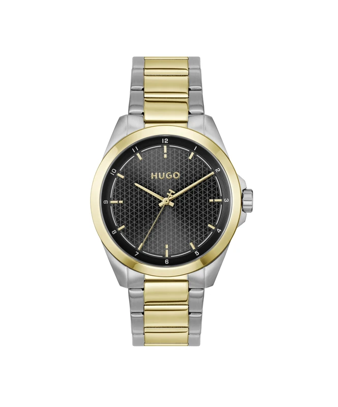 HUGO Analog Watch for Men with Two Toned Stainless Steel Bracelet