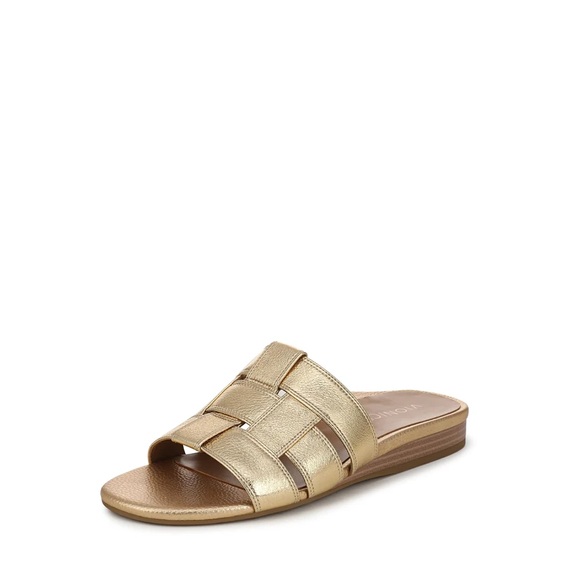 Vionic Women's Glendora Flat Sandals, Gold Leather, Medium Fit, UK 7