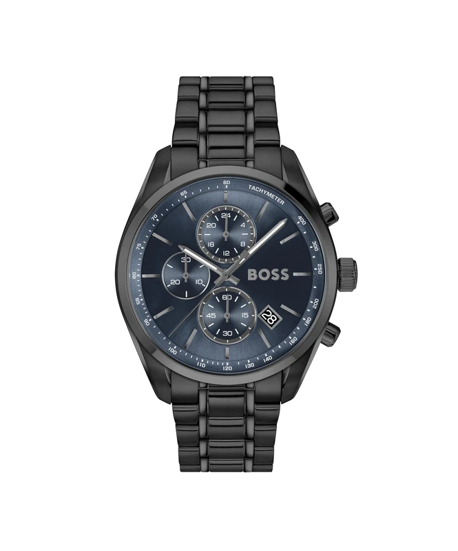 BOSS Chronograph Quartz Watch Black Grand Prix 44 Collection with Black Stainless Steel Bracelet - 1514314