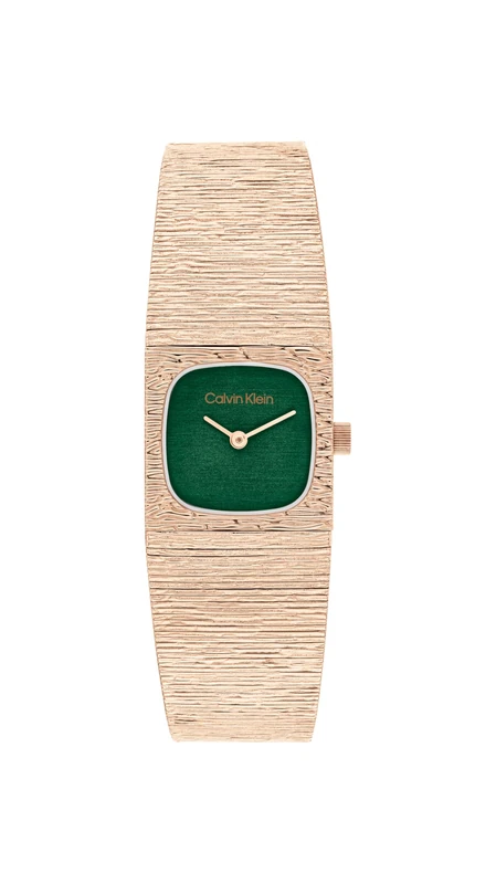 Calvin Klein Two Hand Quartz Movement Watch Rose Gold Colored Sophisticated Square Collection with Rose Gold Colored Stainless Steel Bracelet - 25100179