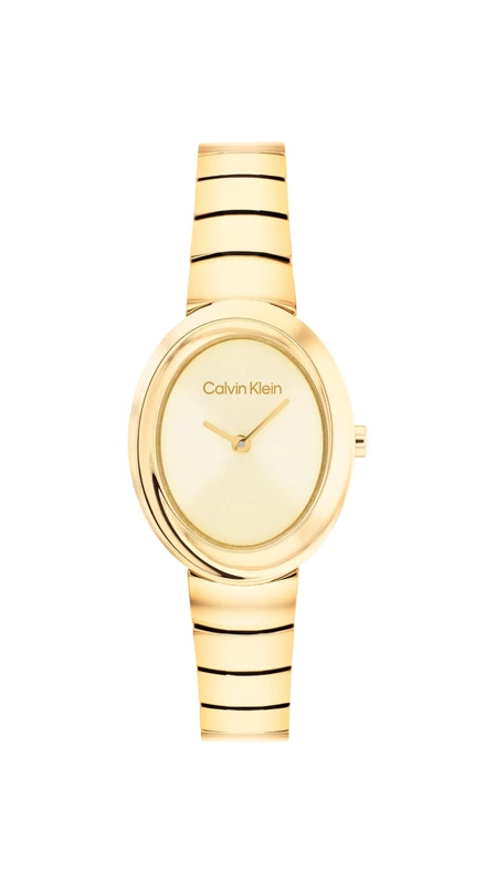 Calvin Klein Women's Twisted Bezel Gold Plated Watch