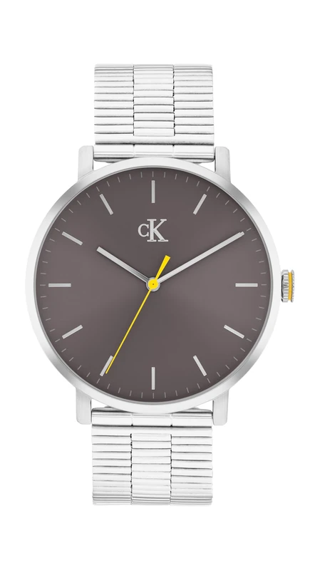 Calvin Klein Three Hand Quartz Movement Watch Silver CK Real Collection with Silver Stainless Steel Bracelet - 25200547