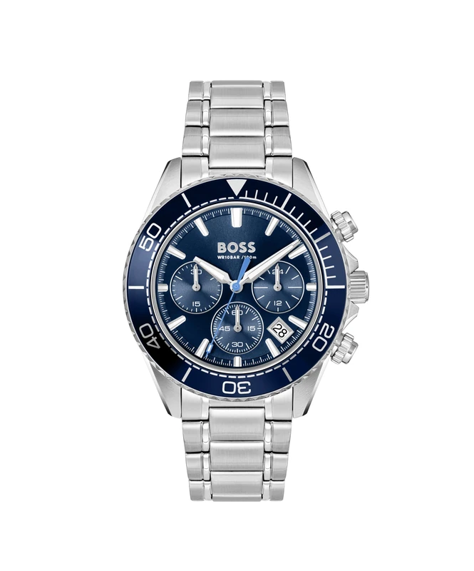 BOSS Hugo Chronograph Watch for Men with Stainless Steel Bracelet Strap