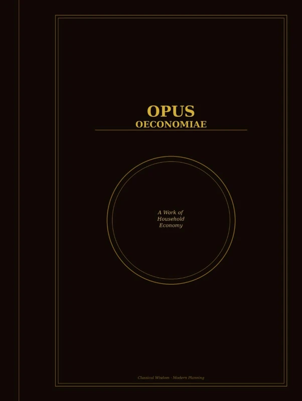 Opus Oeconomiae: — Financial Planner & Stoic Budgeting Journal: Latin–English • 482 Pages • 40 Stories of Ancient Financial Wisdom • Daily Expense ... Savings Trackers • Dark Academia Aesthetic - Image 1