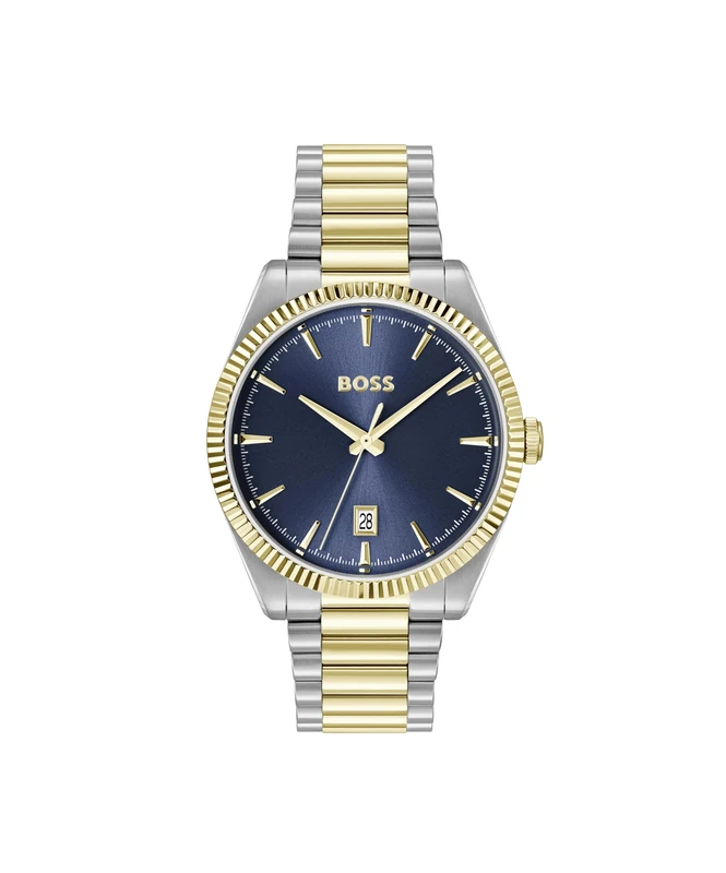 BOSS Hugo Analogue Watch for Men with Two-Toned PVD Stainless Steel Strap