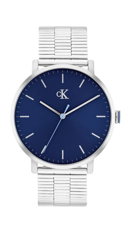 Calvin Klein Three Hand Quartz Movement Watch Silver CK Real Collection with Silver Stainless Steel Bracelet - 25200548