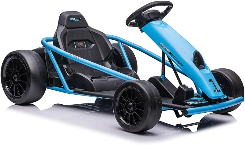 GarveeHome 24 V Gokart, Outdoor Go Kart, 2 x 300 W Motors, Electric Car, 8 km/h Drift Kart, with Music and Soft Start, for 8-12 Years