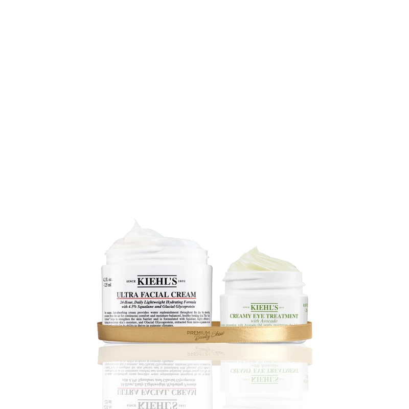 Kiehl's Ultra Facial Cream 125ml & Creamy Eye Treatment with Avocado 28ml, Hydrating Eye Cream with 99% Natural Formula, All Skin Types