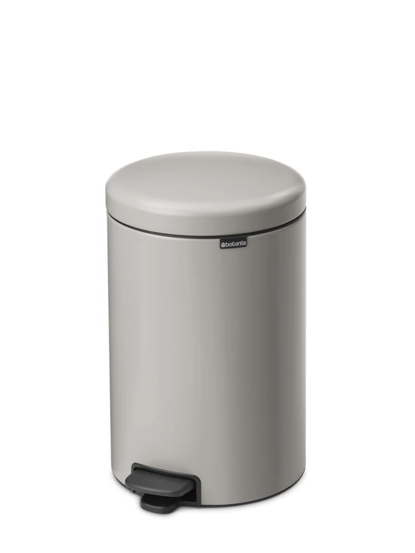 Brabantia NewIcon Pedal Bin 20L, Medium Waste Bin for Kitchen, Soft Closing Lid, Light Pedal Operation, Removable Inner Bucket, Non-Slip Base, Soft Grey, Free PerfectFit Rubbish Bags, 29 x 38 x 47 cm - Image 1