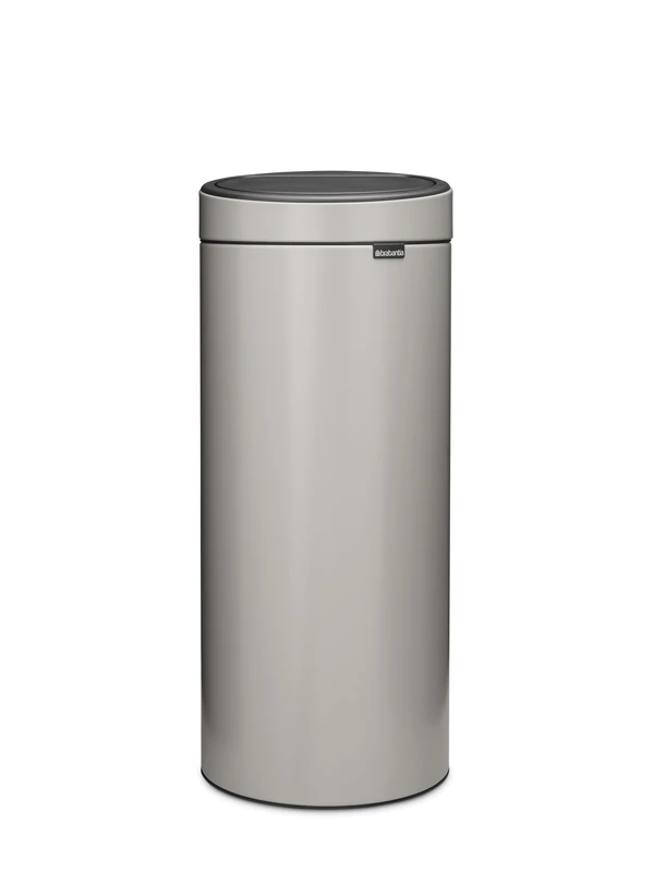 Brabantia 30L Kitchen Touch Bin New (Soft Grey) Removable Lid, Soft-Touch Open, Easy Clean Rubbish Waste Bin + Brabantia Bin Liners - Image 1