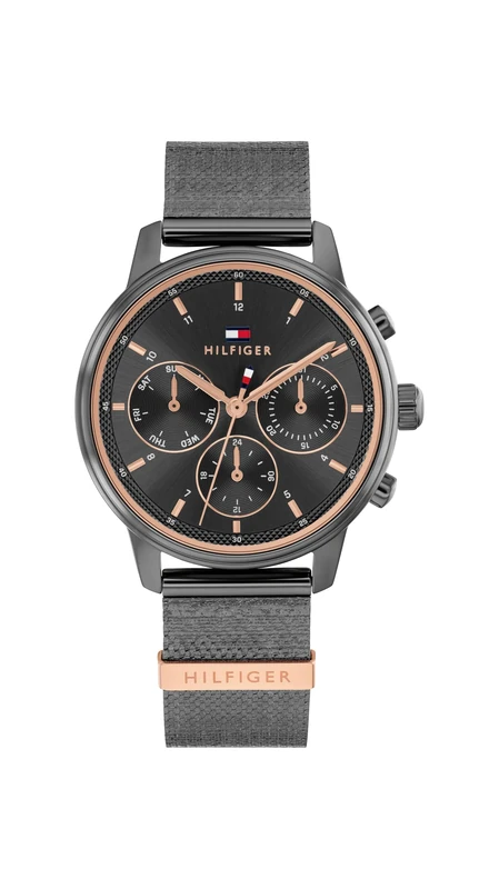 Tommy Hilfiger Analogue Multifunction Quartz Watch for Women with Grey Stainless Steel Bracelet - 1782810