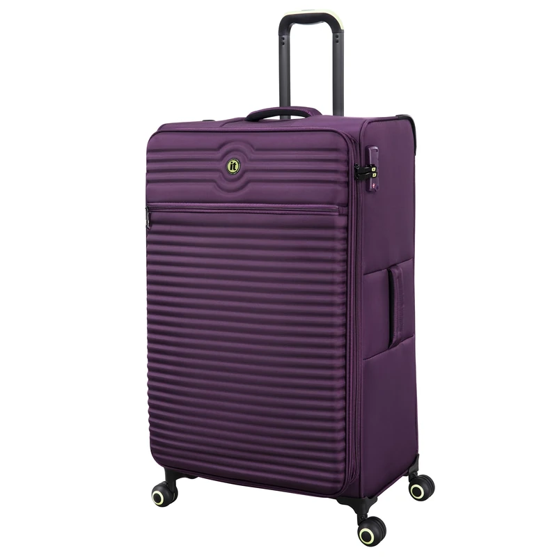 It Luggage Circulator 32" Softside Checked 8 Wheel Expandable Spinner, Italian Plum, L, Circulator 32" Softside Checked 8 Wheel Expandable Spinner