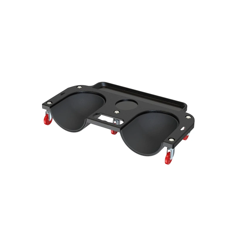 Relaxdays Knee Roller Board, Up to 150 kg, Joint-Friendly, Rolling Knee Pads, Tool Tray, 50 x 25.5 cm, Black
