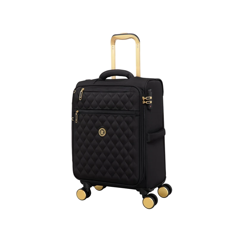 It Luggage Glimmering 22" Softside Carry-On 8 Wheel Expandable Spinner, Black, S, Glimmering 22" Softside Carry-on 8 Wheel Expandable Spinner