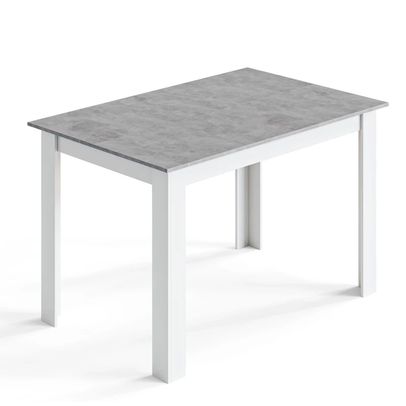 Mondeer Dining Table, 120 x 80 cm Modern Kitchen Table for 4 People, Wooden Rectangular Dinner Table for Dining Room Kitchen Living Room, Grey and White