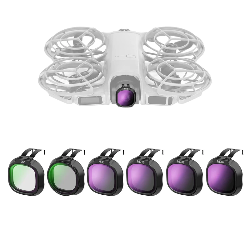 NEEWER UV + CPL + ND Filter Set Compatible with DJI NEO 2 Only, 6 Pack Snap On Drone Camera Lens Accessories Kit Neutral Density (ND8/16/32/64) Circular Polarizing Filter Polarizer, FL-N71
