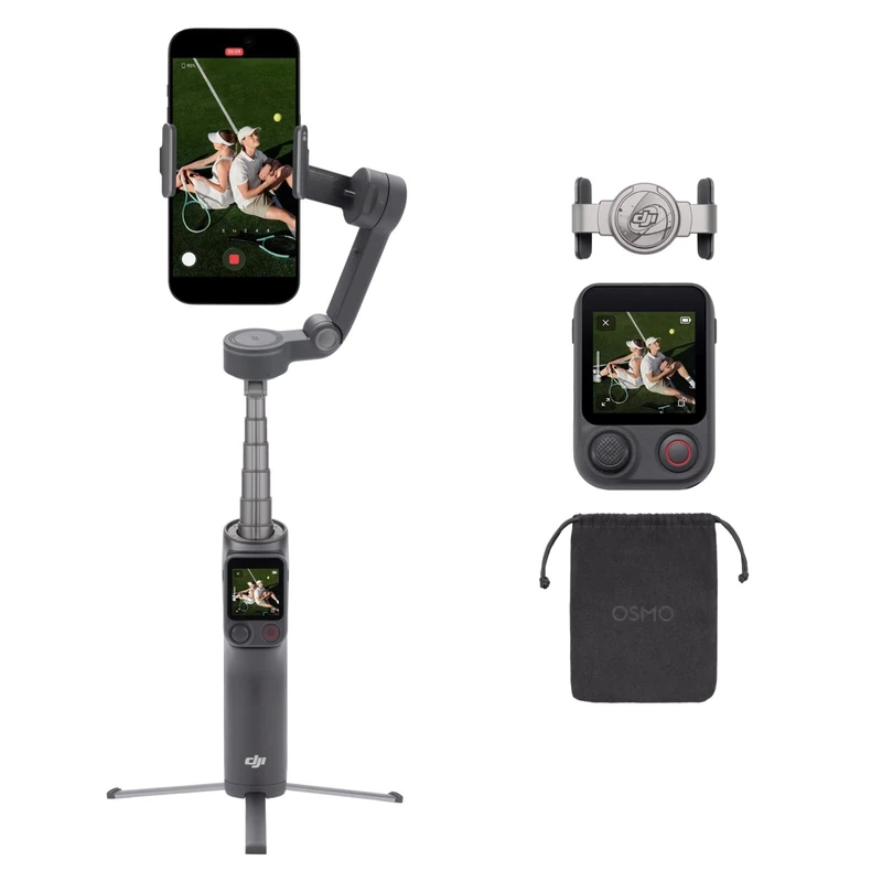Osmo Mobile 8P Gimbal Stabilizer for iPhone & Android, Remote Controller, Native Tracking, Built-in Extension Rod & Tripod, 10h Battery, Robust 3-Axis Stabilization, 360° Pan Rotation, Phone Gimbal