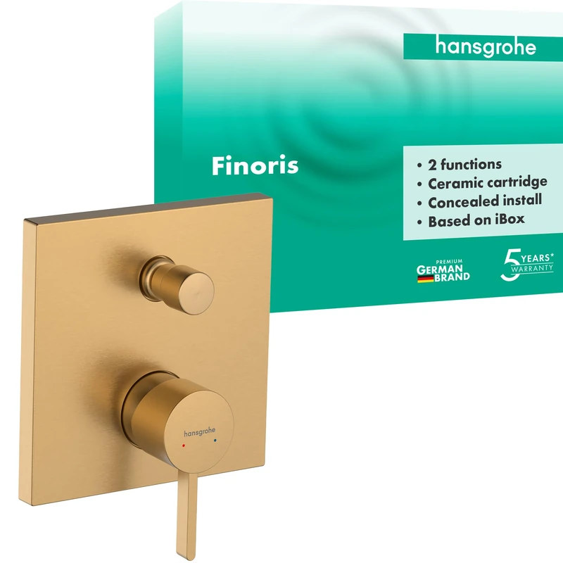 hansgrohe Finoris - Bath tap Concealed for 2 Functions, Bath Mixer tap for iBox Universal, Brushed Bronze, 76415140