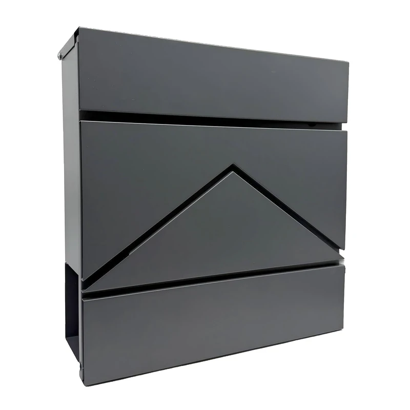 Relaxdays letterbox with newspaper holder, HWD: 37 x 37 x 11 cm, DIN C4, weatherproof, 4 keys, postbox, anthracite