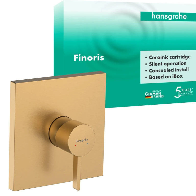 hansgrohe Finoris - Built-in Shower Mixer for 1 Consumer, Shower Mixer tap, Single Lever Mixer for iBox Universal, Brushed Bronze, 76615140