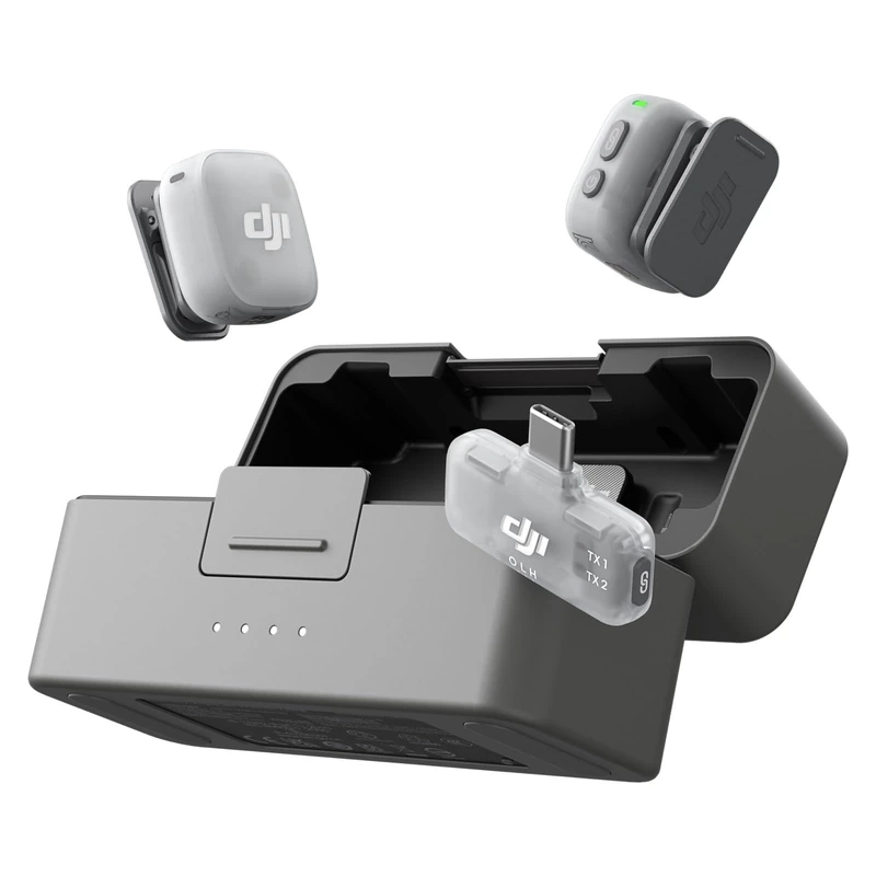 DJI Mic Mini 2 (2 TX + 1 Mobile RX + Charging Case), Lavalier Wireless Vlogging Mic for iPhone/Android/Camera, Bluetooth Microphone, Plug-And-Play, 90h Battery, Streaming, Noise Cancelling